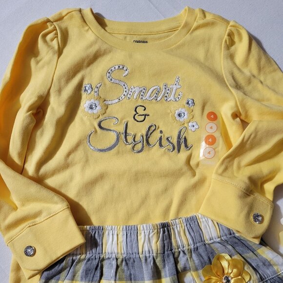 Gymboree Bright Owl size 4 shirt, skort & pony holder NWT set. - Picture 2 of 5